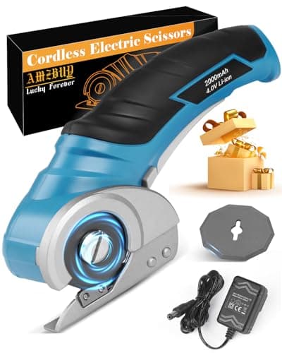 Cardboard Cutter Cordless Electric Scissors - Fathers Day Dad Gifts from Daughter Son Wife, Electric Box Cutter for Cardboard Recycling, Rotary Blade Heavy Duty Carpet Cutting Tools for Box, Leather - Image 1