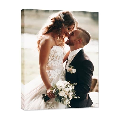 Custom Canvas Prints with Your Photos (8L x 10W) - Framed & Wrapped Personalized Picture Gifts, Wall Art Poster Printing for Wedding, Family, Baby, Pets, Home Office Decor - Image 1
