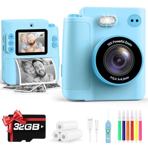 Camera for Kids Instant Print: Toys for Boys Girls Digital Camera That Prints Photos Dual Lens Birthday Gift for Kids Teen Boy Ages 3 4 5 6 7 8 9 10 11 12 Xmas Valentines Gifts Blue - Image 1