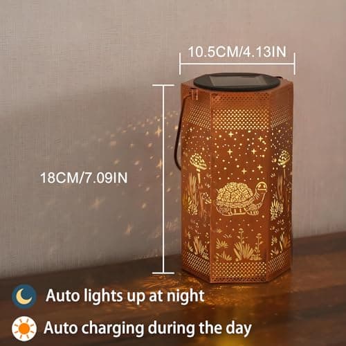 Turtles Solar Lantern Outdoor Waterproof - Mothers Day Gifts for Mom Grandma - Birthday Day Gifts for Women, Garden Decor Solar Lights Outdoor - Thumbnail 3