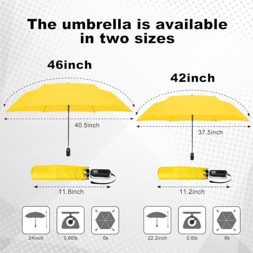 Lejorain Folding Automatic Umbrella Windproof - Tiny Umbrella for Travel Mini Sturdy Unbreakable Lightweight Umbrellas for Rain - Thumbnail 3