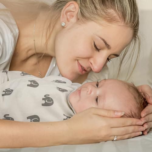 GLLQUEN BABY Newborn Swaddle Blankets for Baby Boy, 3 Pack Baby Swaddles 0-3 Months, Swaddling Sleep Sack, Infant Wrap Swaddle Sack, Elephant & Star & Stripe, Newborn Essentials - Thumbnail 2