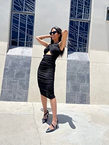 JENN ARDOR Women's Black Closed Toe Heels for Women 3 inch Stilettos Professional D'Orsay Pumps Sexy Ankle Strap Pointed Wedding Bride Evening Party Office Ladies Dress Shoes High Heels size 9 - Thumbnail 2