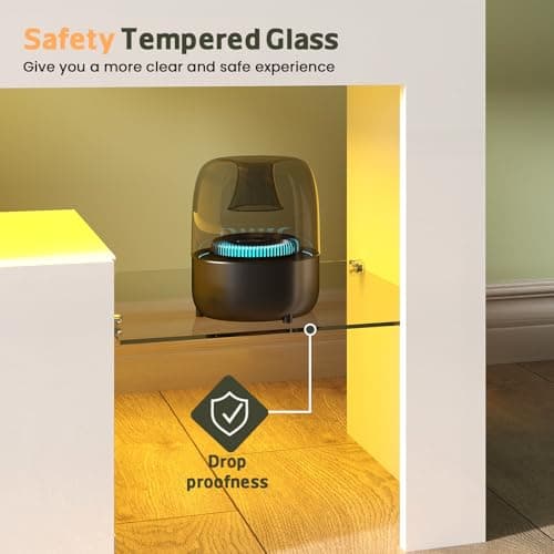 Lamtor TV-Stand with Mount 75 inch - LED TV Stand with Power Outlet & Drawers, Modern Entertainment Center with Mount for Living Room, Bedroom, White - Thumbnail 5