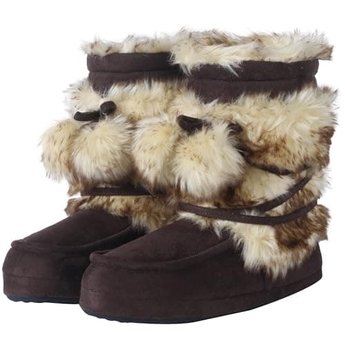 Forfoot House Slippers, Women’s Soft Indoor Slipper Boots Plush Lining Cozy Warm Booties Slippers Anti Slip Womens Winter Boots Chocolate Size 6-7 - Image 1