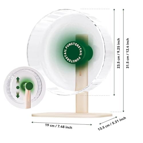 FunstersTail Super Silent Hamster Wheel 8.7 Inch, Magnetic Large Rat Wheel for Chinchilla, Gerbil, Guinea Pig, Cat, Mouse, Sugar Glider and Dwarf, Syrian Hamster Accessories (Avocado Green) - Thumbnail 2