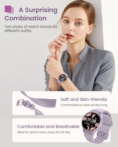 Smart Watches for Women & Men (Answer/Make Calls), Waterproof Fitness Tracker Smartwatch for Android & iPhone, Fitness Smart Watch with 24/7 Heart Rate, Sleep Monitor, 400+ Watch Face, 70+ Sport Modes - Thumbnail 6