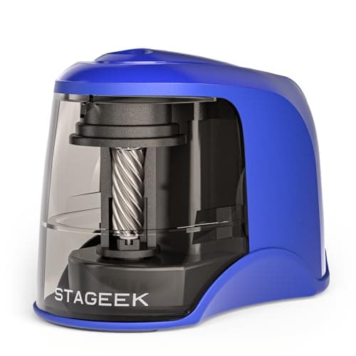 STAGEEK Electric Pencil Sharpener, Plug in or USB/Battery Operated. Works for No.2/Colored Pencils (6-8mm). Ideal for School Classroom Office Home, Blue - Image 1