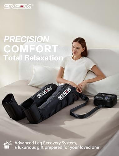 CINCOM Air Compression Recovery System - 6-Zone Professional Dynamic Pressure Leg Massager Boots for Circulation Improvement & Muscle Recovery, Compression Therapy for Athletes, FSA-HSA Eligible - Thumbnail 2