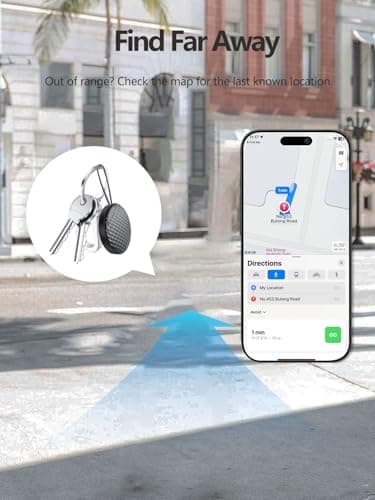 Tracker Tag Works with Apple Find My (iOS Only), Waterproof Luggage Tag, Key Finder for Wallets/Keys/Backpacks (Black, 2 Pack) - Thumbnail 4