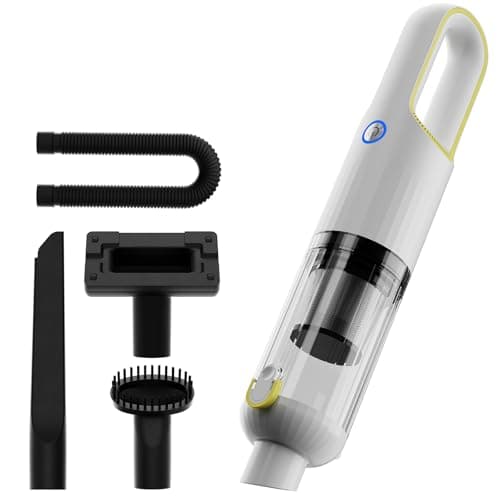 yoyoto Car Vacuum, Handheld Cordless Vacuum with 23000pa Suction Power, Type-C Charge, 2 Suction Modes, Portable Vacuum for Small Jobs, Car, Office Desk, Keyboards (White) - Image 1