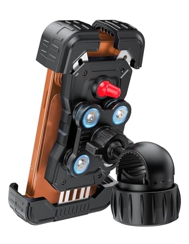 TECKNET Anti-Shake Motorcycle Phone Mount, Dual Vibration Dampener Bike Phone Holder for iPhone 17/16/15/14/13 Series & 4.7–6.8" Phones, Handlebar Cell Phone Holder for Motorcycle/Bicycle/Scooter - Image 1