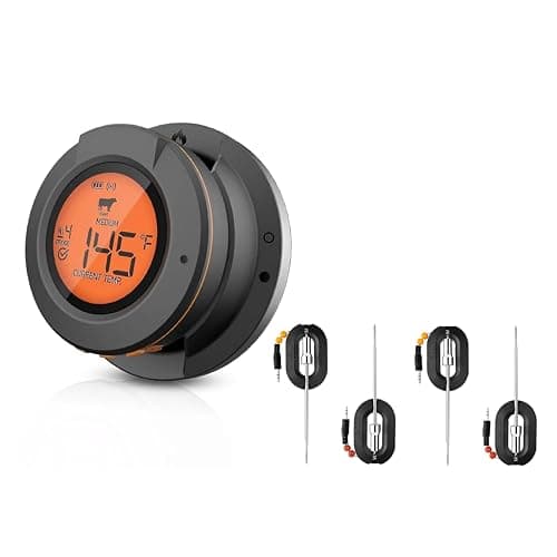 Acesidn Smart Pro Bluetooth BBQ Meat Thermometer for Grilling-Out Side Wireless Meat Temperature Monitor for Smoker-Waterproof- Includes 4 Meat Probes-Compitable for Kamado,Big Green Egg