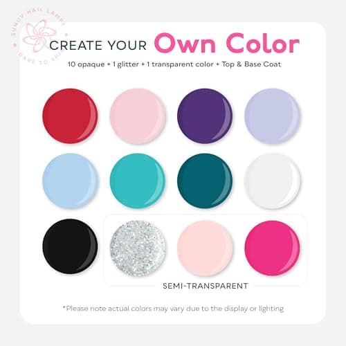 SUNUV Gel Nail Polish Kit with UV Light, 23 Pcs Gel Nail Kit Four Season, 12 Colors Polish Set with Base Glossy Top Coat, Manicure Tools Home Salon Gift for Women Teens Girls, Starter Kit - Thumbnail 3