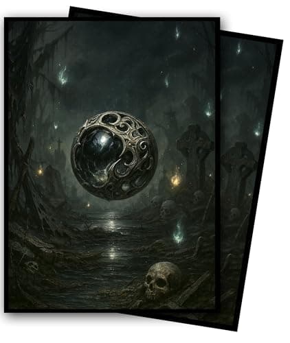 MTG Card Sleeves - Element Series (Earth/Fire/Wood/Water/Dark) - Ultra Clear Front & Matte Finish Back, 100 Count Standard Size Matte Art Sleeve for Magic The Gathering (Void's Gaze) - Image 1