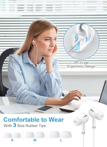 USB C Headphones for iPhone 17 16 15, Wired Earbuds with Mic & Remote Control, Nosie Cancelling for Apple Headphones with 3 Size Tips, Type C Earphones for Android, Galaxy S25 S24, Pixel 9, 2 Pack - Thumbnail 3