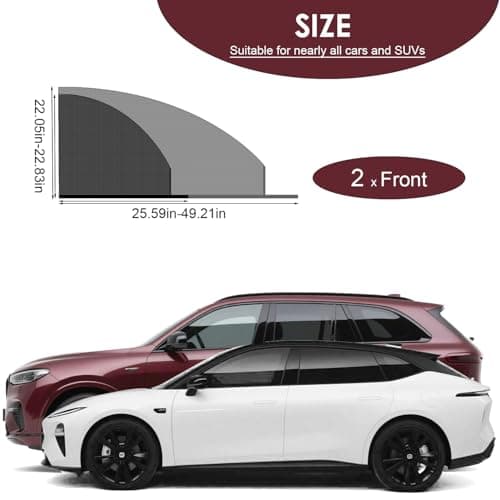 Car Window Screen for Cars and SUVs, Insect-Proof, Maintains Air Circulation, Sun Shading, Privacy Protection(2 Front Windows) - Thumbnail 2