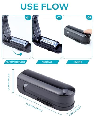 Pill Cutter Splitter for Small and Tiny Pills, Adjustable Pill Splitters for Small or Large Pills Accurately Cuts Multiple Pills at Once,Medicine Cutter Sharp Blade with Safety Guard - Thumbnail 2