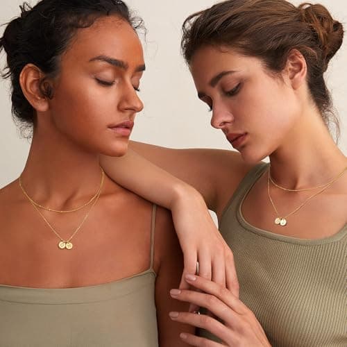 Turandoss Initial Necklaces for Girls Trendy, Dainty Layered 2 Letter C S Stack Initial 14K Gold Plated Necklace, Birthday Personalized Gifts for 5 6 7 8 9 10 Teen Girls Jewelry - Thumbnail 4