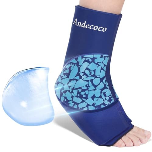Andecoco Ankle Ice Pack Wrap Reusable Foot Ice Pack Compression Freeze Sleeve for Ankle Sprain, Plantar Fasciitis, Achilles Tendonitis - Image 1