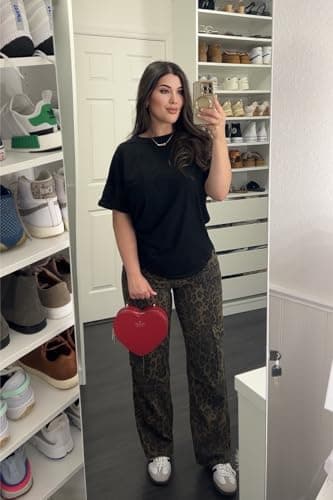 Totatuit Women's Casual Oversized T-Shirts Summer Crewneck Short Sleeve Workout Basic Tee Tops Maternity Shirts Plus Size Black X-Large - Thumbnail 3