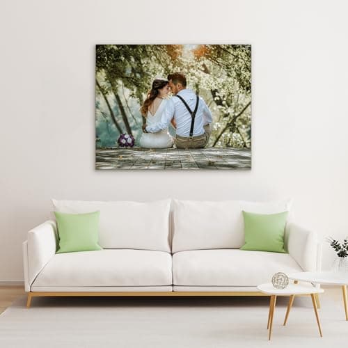 WEGA Custom Canvas Prints with Your Photos Customized Photo Prints Personalized Gifts Canvas Pictures Wall Art Decor for Living Room Bedroom Dining Room Framed (10''X8'') - Thumbnail 3