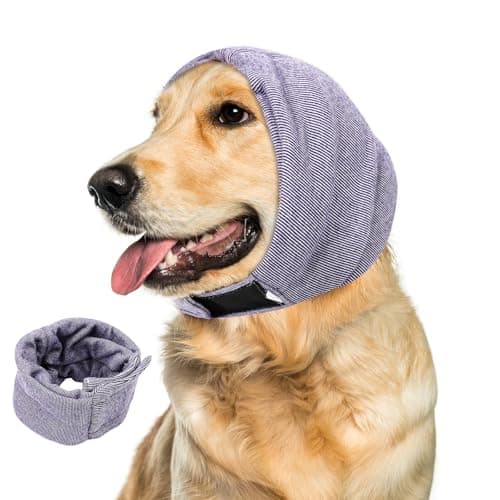 Ear Cover Wraps for Dogs Bath Grooming Drying Swimming, Dog Ear Muffs Noise Protection Winter,Adjustable Dog Calming Hoodie for Hematoma Anxiety Firework Thunder Warm Sleeping Shower Cap (SP)