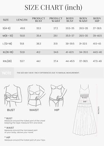 KIRUNDO Summer Dresses for Women Spaghetti Strap Sleeveless High Waist Flowy Boho Maxi Dress Beach Vacation Long Sundress(White, XX-Large) - Thumbnail 6