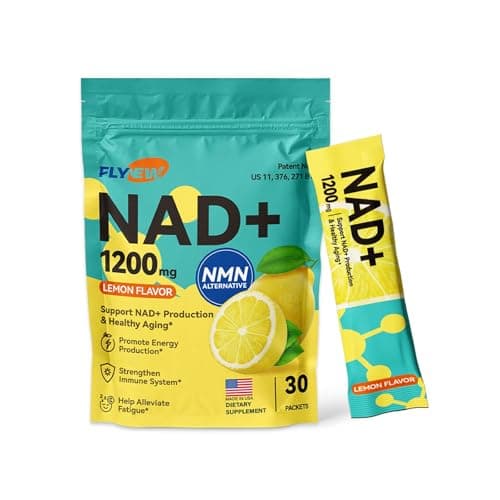 NAD Supplement, NAD Supplement w/ PQQ, HA, VC, VE, NAD+ Supplements Support Healthy Aging, Stamina, Cellular Health & Energy for Women Men, Liposomal ≥50% Absorption , Non-GMO, 30 Packs, Lemon Flavor - Image 1