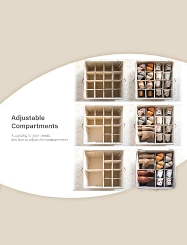 StorageWorks Shoe Organizer for Closet, Fits up to 16 Pairs, Shoe Cubby Storage Containers with Adjustable Dividers and Clear Cover, Taupe - Thumbnail 4