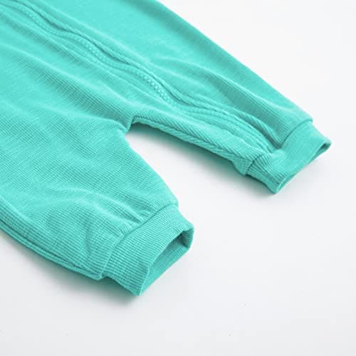 Simplee kids Animal Bunny Baby Easter Clothes Long Ear Rabbit Hoodie Romper with Zipper Blue Turquoise 3-6 Months - Thumbnail 5