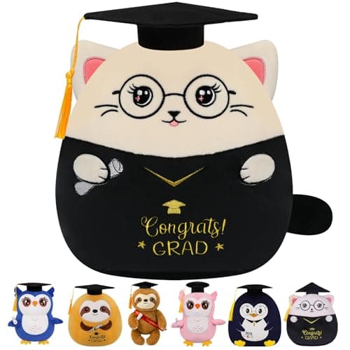 Graduation Plush Cat Stuffed Animal – 2026 Graduation Stuffed Animal Toy with Cap Gown for Kindergarten Preschool Elementary College Graduates Congrats Grad Gift for Girl Boy Men Women Student 9 Inch - Image 1