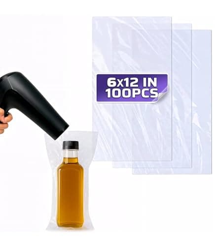 100 Pcs Heat Shrink Wrap Bags 6x12" – Heat Shrink Film Bag Shrinks with Hair Dryer or Hot Air Gun at Medium Temperature – Easter Packaging Designed for Oil Bottles, Candles, Makeup Brushes, Gift Sets - Image 1