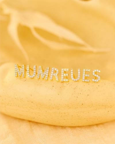 MUMREUES Gold Earrings for Women Trendy 14K Gold Plated Cubic Zirconia Initial V Letter Stud Earrings Simple Small Minimalist Dainty Cute Hypoallergenic Earrings Jewelry Gifts - Thumbnail 6