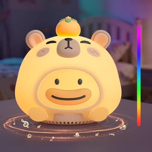 Baby Sound Machine, 20 Soothing Sounds White Nosie for Sleeping, Rechargeable Night Light with Speaker, 3 Brightness Levels Remote and Tap Control, Nursey Lamp for Baby, Kids Bed Room (Capybala) - Image 1