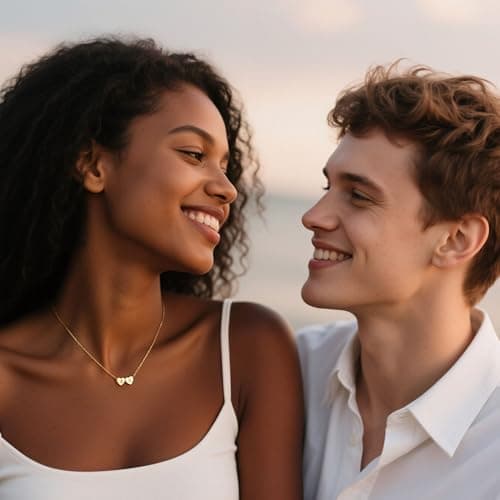 Turandoss Heart Initial Necklaces for Women - Dainty 2 Heart Initial Pendant 14K Gold Plated Letter B G Necklace Trendy Jewelry Mothers Day Anniversary Birthday Gifts for Her - Thumbnail 3