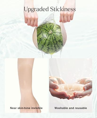 Popilush Nipple Covers for Women - Sticky Bra Reusable Silicone Pasties Waterproof with Travel Case Crème - Thumbnail 3