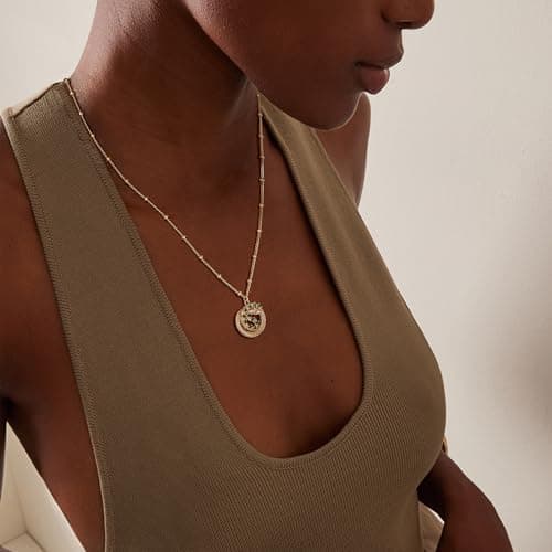 Valloey Rover Dainty Gold necklace for Women?Diamond Gold Snake Necklace for Women Trendy Waterproof Jewelry Gold Pendant Chain Necklace Jewelry Gifts for Her - Thumbnail 3