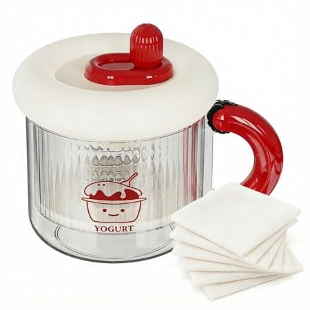 Yogurt Strainer & Greek Yogurt Maker, 10-Minute Fast Press Filtration, 225-Mesh Fine Filter with 6 Replacements, Built-in Timer, BPA-Free Food-Grade, 300g/10.58oz Capacity - Image 1