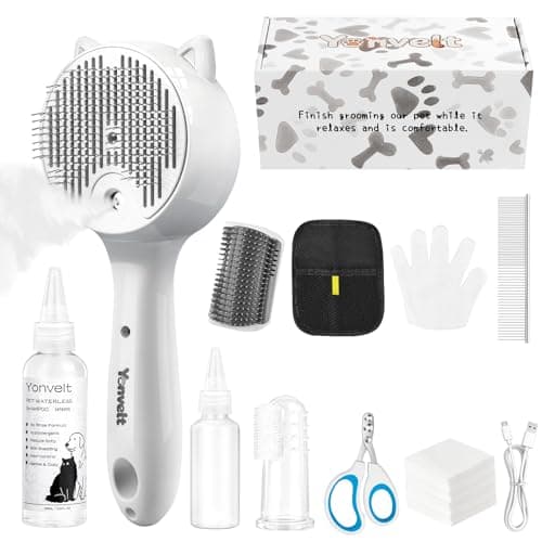 10in1 Pet Spray Brush for Cat & Dog, Hair Health & Grooming Set Includes 100ml Waterless Shampoo, Nail Clippers, Toothbrush, Comb, Cat Scratcher with Catnip, Disposable Cleaning Supplies, Gift-Set - Image 1