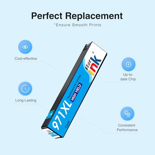 970XL 971XL Ink Cartridges High Yield 4 Pack Replacement for HP 970XL 971XL 970 971 Compatible with Officejet Pro X476dw X576dw X451dw X551dw X451dn X476dn Printer (Black, Cyan, Magenta, Yellow) - Thumbnail 5