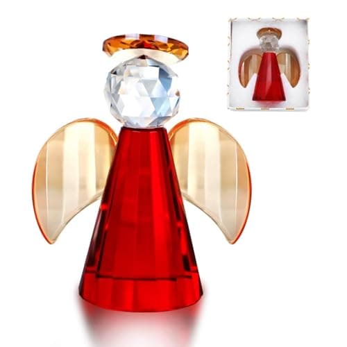 QFkris Crystal Angel Figurines, 4.4" Glass Guardian Angel Collectibles for Home Decor Gift for Women - Image 1