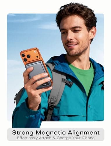 Enyneo Mag.Safe Portable Charger, 10000mAh Battery Pack - Qi2 Certified, 22.5W Fast Charging Wireless Magnetic Power Bank for iPhone 17/ Air/ 16/15/14/13/12 Series, Travel Camping Essential-Grey - Thumbnail 5