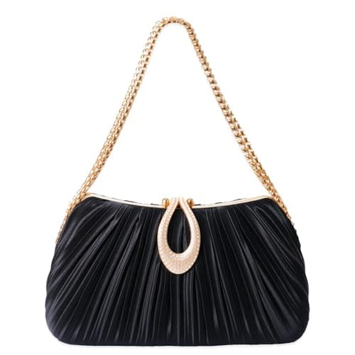 Black Clutch Purses for Women - Elegant Sparkling evening bags for Wedding Galas, Prom Nights, Cocktail Parties&Formal Events - Image 1