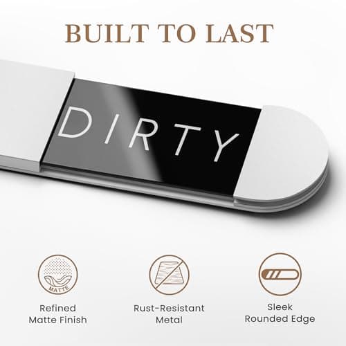 EliteSign Clean Dirty Magnet Dishwasher Sign, Magnetic Dish Washer Clean Dirty Sign, Strong Magnets Indicator for Stainless Steel Dishwasher, Extra Adhesive Tapes Included - Thumbnail 2