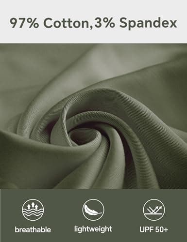 MOURCE Mens Sweatpants Joggers Tapered - Cotton Slacks for Men with Elastic Waist Drawstring, Army Green - Thumbnail 5