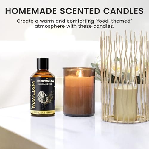 Coco-Vanilla Fragrance Oil Essential Oil, MAYJAM 3.38FL.OZ Coco-Vanilla Oil for Diffusers for Home, Long Lasting Scented Oils for Soap Candle Making - 100ML - Thumbnail 6