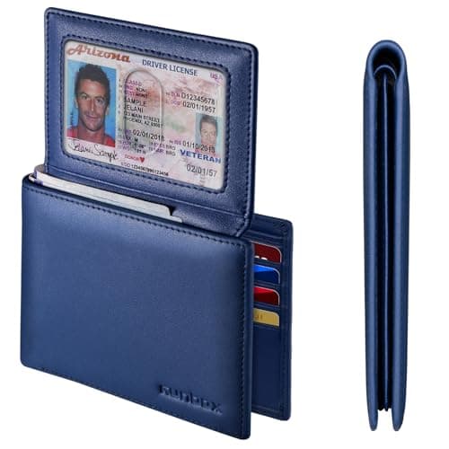 Genuine Leather Wallet for Men 12 Cards Mens Wallet Bifold Rfid Blocking with 2 ID Windows Card Holder Wallet with Gift Box - Image 1