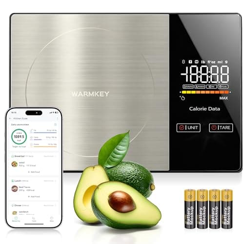 WARMKEY Smart Nutrition Food Scale - Digital Kitchen Scale with Nutritional Calculator App,Tare Function,Track Calories &24 Nutrients,11lb, Grams/Ounces, Healthy Eating & Meal Prep - Image 1