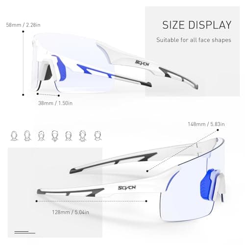 SCVCN Photochromic Cycling Glasses Frameless Sports sunglasses for Men Women - Ideal For Baseball, Bike, Golf, Fishing, Running - Thumbnail 5